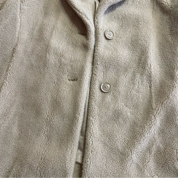 & Other Stories- Oversized Buttoned Warm Faux Fur Tan Teddy Coat Winter Size 8 - Picture 4 of 8